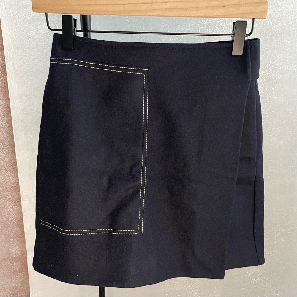 COS navy wool skirt